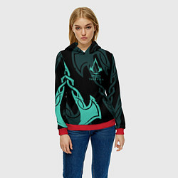 Толстовка-худи женская ASSASSINS CREED VALHALLA, цвет: 3D-красный — фото 2