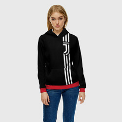 Толстовка-худи женская JUVENTUS, цвет: 3D-красный — фото 2