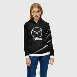 Толстовка-худи женская MAZDA, цвет: 3D-белый — фото 2