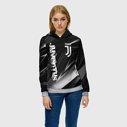 Толстовка-худи женская JUVENTUS, цвет: 3D-меланж — фото 2