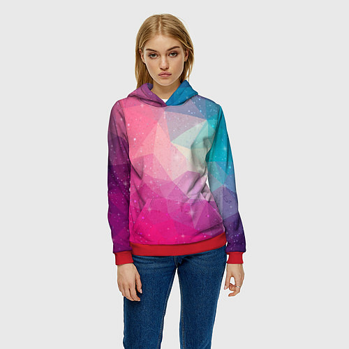 Женская толстовка ВСЕЛЕННАЯ / 3D-Красный – фото 3