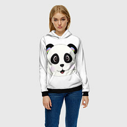 Толстовка-худи женская Panda, цвет: 3D-черный — фото 2