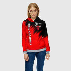 Толстовка-худи женская CHICAGO BULLS, цвет: 3D-меланж — фото 2