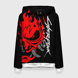 Толстовка-худи женская CYBERPUNK 2077 SAMURAI, цвет: 3D-белый