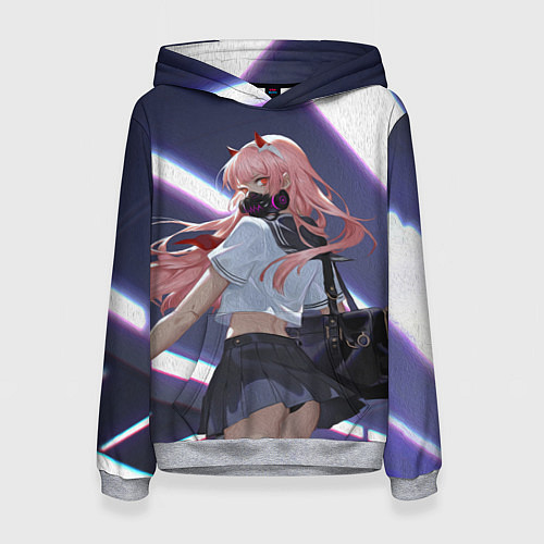 Женская толстовка ЛЮБИМАЯ В МАСКЕ / 3D-Меланж – фото 1