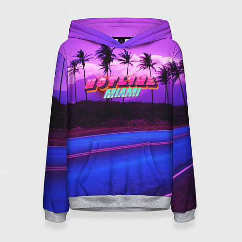 Женская толстовка HOTLINE MIAMI / 3D-Меланж – фото 1