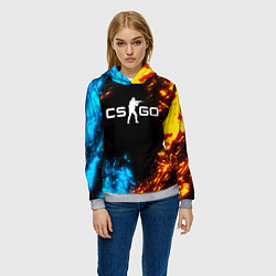 Толстовка-худи женская CS GO, цвет: 3D-меланж — фото 2