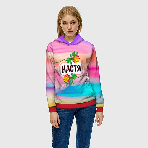 Женская толстовка Настя / 3D-Красный – фото 3