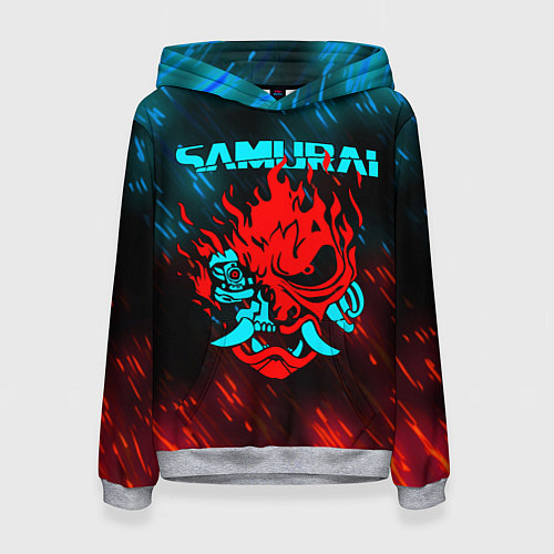 Женская толстовка CYBERPUNK 2077 SAMURAI / 3D-Меланж – фото 1