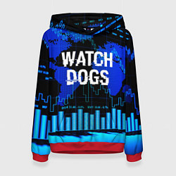 Толстовка-худи женская Watch Dogs, цвет: 3D-красный
