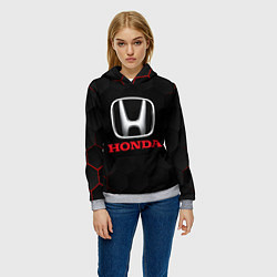 Толстовка-худи женская HONDA, цвет: 3D-меланж — фото 2