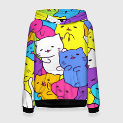 Толстовка-худи женская МИЛЫЕ КОТЯТКИ, цвет: 3D-черный