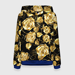 Толстовка-худи женская Golden Roses, цвет: 3D-синий