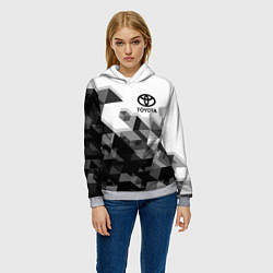 Толстовка-худи женская TOYOTA, цвет: 3D-меланж — фото 2