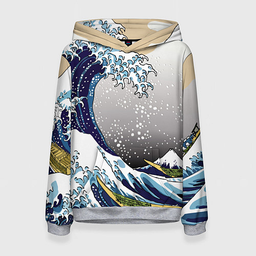 Женская толстовка The great wave off kanagawa / 3D-Меланж – фото 1