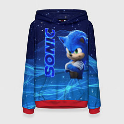 Толстовка-худи женская Соник, цвет: 3D-красный