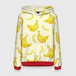 Толстовка-худи женская Банана, цвет: 3D-красный