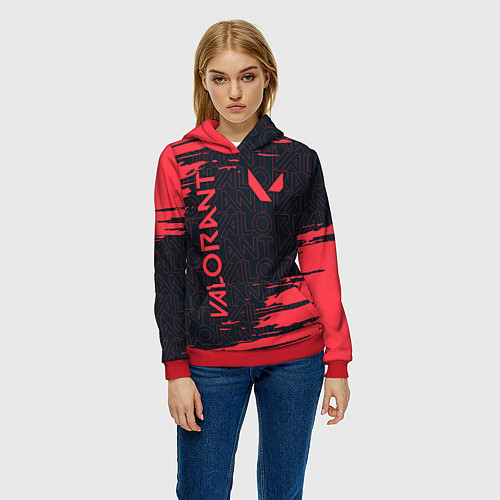 Женская толстовка VALORANT ВАЛОРАНТ / 3D-Красный – фото 3