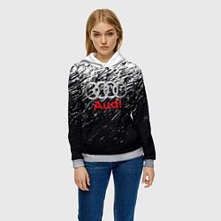 Толстовка-худи женская AUDI, цвет: 3D-меланж — фото 2