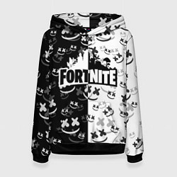 Толстовка-худи женская FORTNITE MARSHMELLO, цвет: 3D-черный