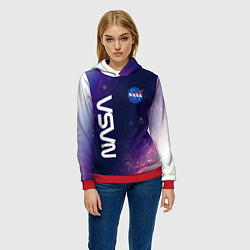 Толстовка-худи женская NASA НАСА, цвет: 3D-красный — фото 2