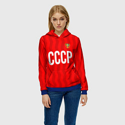 Толстовка-худи женская Форма сборной СССР, цвет: 3D-синий — фото 2