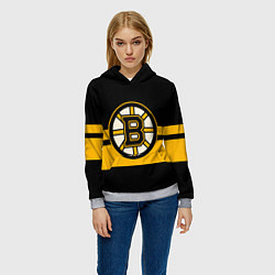 Толстовка-худи женская BOSTON BRUINS NHL, цвет: 3D-меланж — фото 2