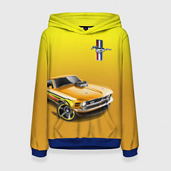Толстовка-худи женская Ford mustang - motorsport, цвет: 3D-синий
