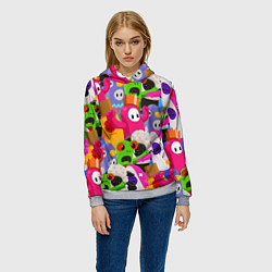 Толстовка-худи женская Fall Guys, цвет: 3D-меланж — фото 2