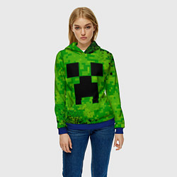 Толстовка-худи женская MINECRAFT МАЙНКРАФТ, цвет: 3D-синий — фото 2