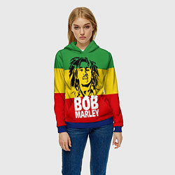 Толстовка-худи женская Bob Marley, цвет: 3D-синий — фото 2