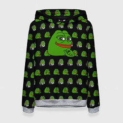 Толстовка-худи женская Frog Pepe, цвет: 3D-меланж