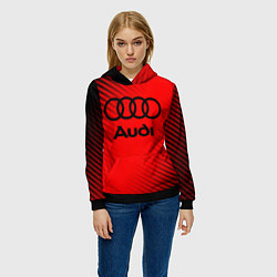 Толстовка-худи женская AUDI АУДИ, цвет: 3D-черный — фото 2