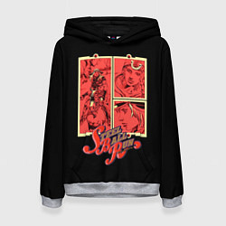 Толстовка-худи женская JoJo Bizarre Adventure, цвет: 3D-меланж