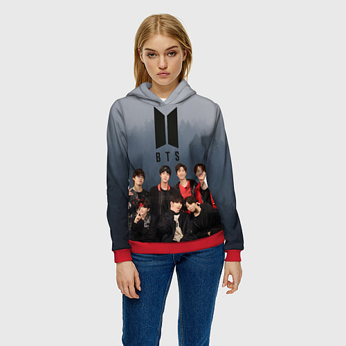 Женская толстовка BTS Forest / 3D-Красный – фото 3