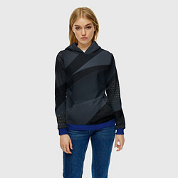 Толстовка-худи женская Metalic gray, цвет: 3D-синий — фото 2