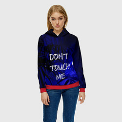 Толстовка-худи женская Не трогай меня, цвет: 3D-красный — фото 2