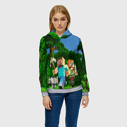 Толстовка-худи женская Minecraft, цвет: 3D-меланж — фото 2