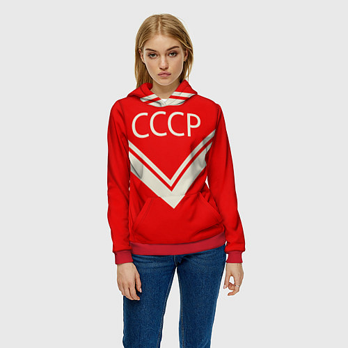 Женская толстовка СССР хоккейная форма / 3D-Красный – фото 3