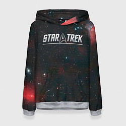 Толстовка-худи женская Startrek iron logo and space, цвет: 3D-меланж