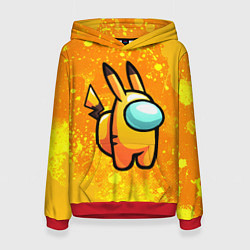 Толстовка-худи женская AMONG US - Pikachu, цвет: 3D-красный