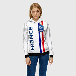 Толстовка-худи женская СБОРНАЯ ФРАНЦИЯ, цвет: 3D-черный — фото 2