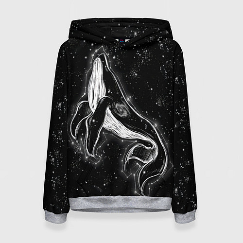 Женская толстовка Космический Кит / 3D-Меланж – фото 1