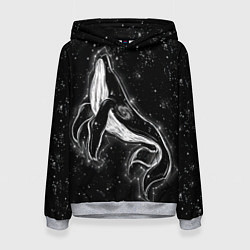 Толстовка-худи женская Космический Кит, цвет: 3D-меланж