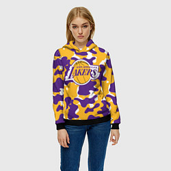 Толстовка-худи женская LA LAKERS ЛЕЙКЕРС, цвет: 3D-черный — фото 2