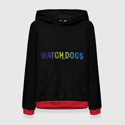Толстовка-худи женская Watch Dogs Text, цвет: 3D-красный