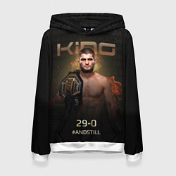 Толстовка-худи женская Хабиб Нурмагомедов - King, цвет: 3D-белый