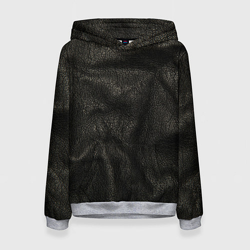 Женская толстовка Черная кожа / 3D-Меланж – фото 1