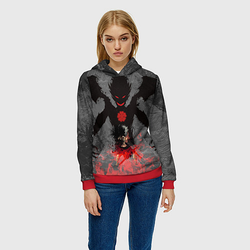 Женская толстовка Черный клевер / 3D-Красный – фото 3