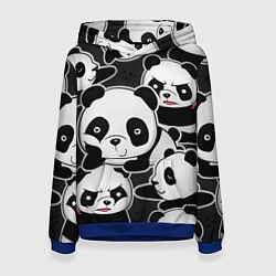Толстовка-худи женская Смешные панды, цвет: 3D-синий